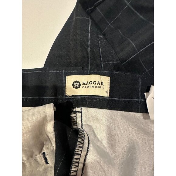 Haggar Shorts Mens 32 Navy Windowpane Check Pattern Preppy Outdoors Athleisure - Picture 4 of 8